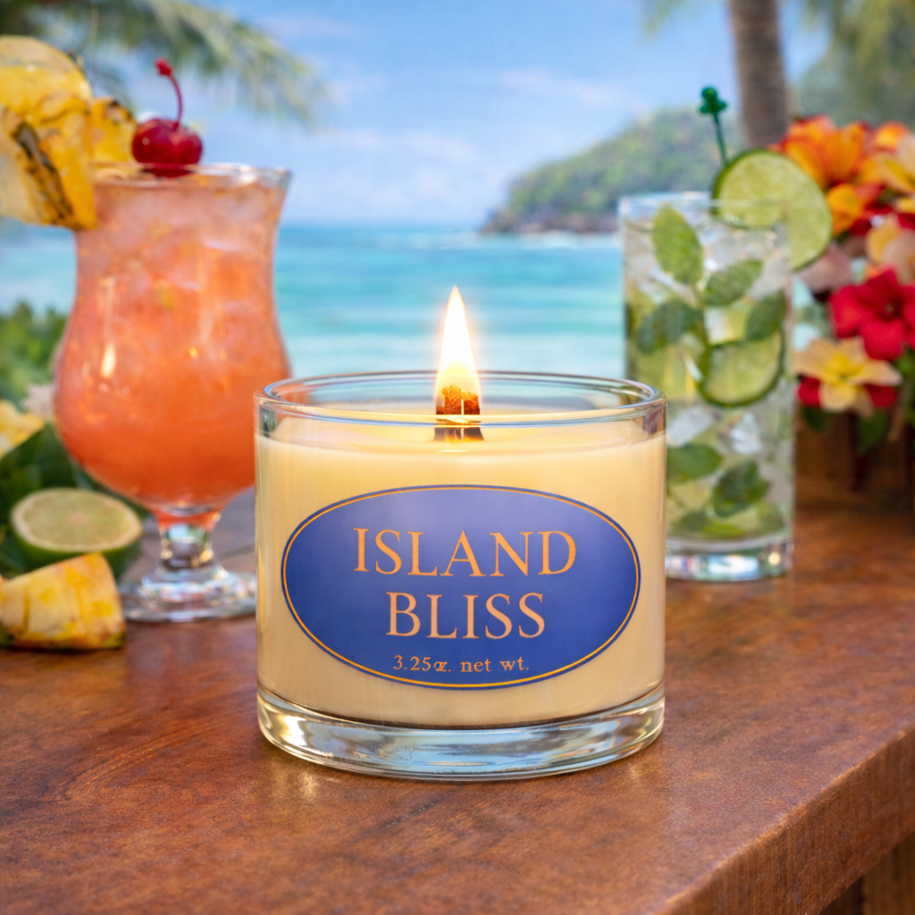 Island Bliss - 4 oz. glass jar WOOD WICK (3.25 oz. net wt.)
